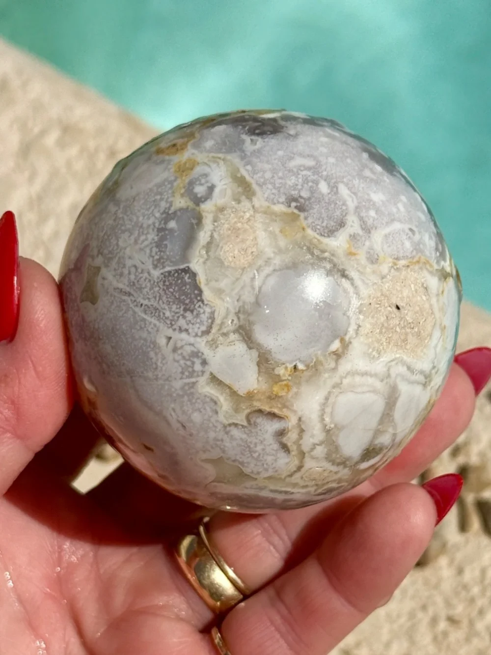 AAA Indonesian King Cobra Jasper Chalcedony Crystal Sphere